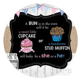 Cupcake ou Stud Muffin Circle toile de fond de douche de bébé